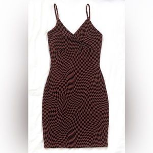 Brown and black patterned bodycon wild fable dress size small